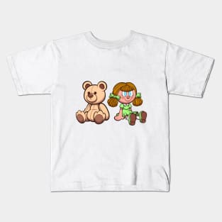 Teddy Bear And Doll Kids T-Shirt